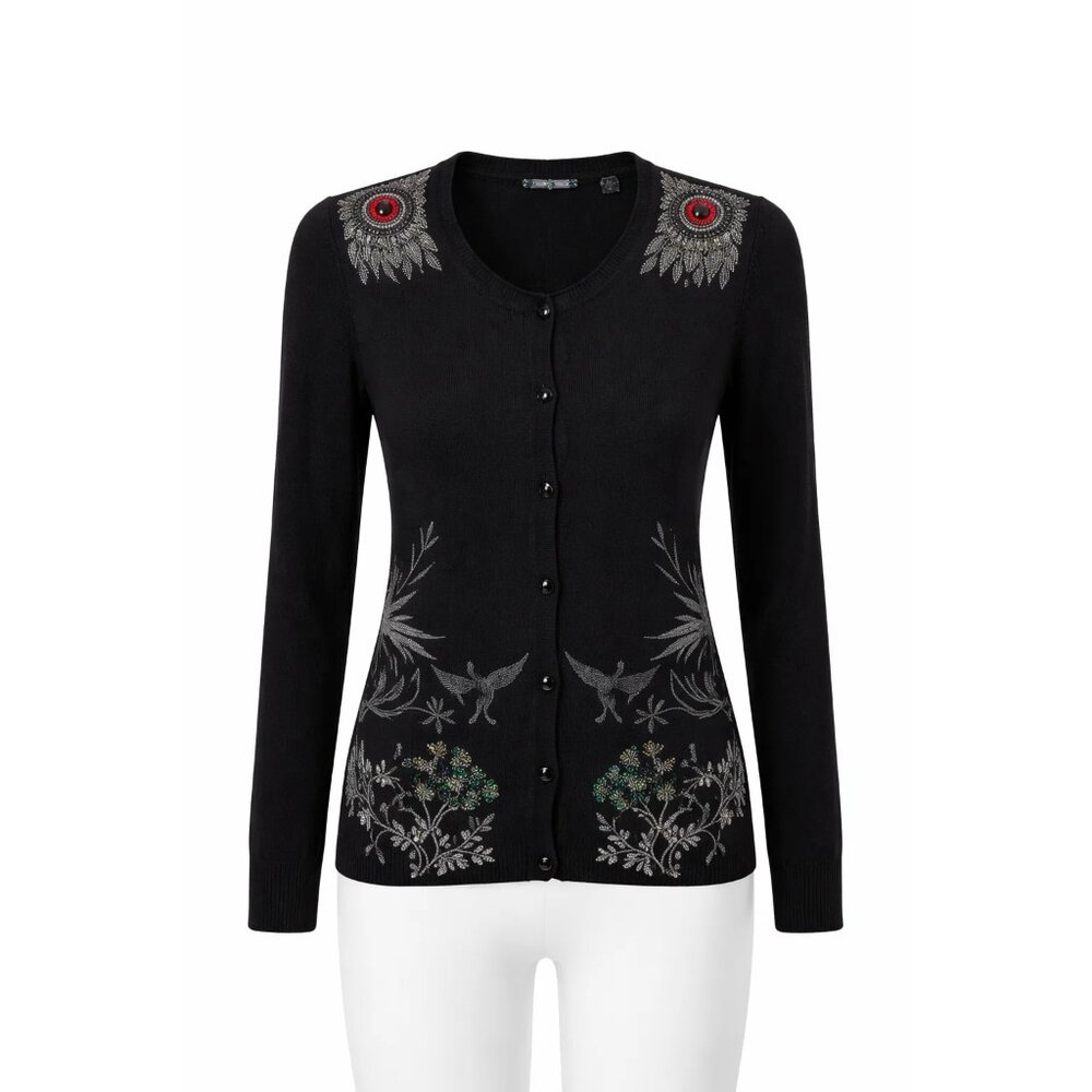 Desigual size Small BLACK cardigan sweater Designed in Ibiza, Spain